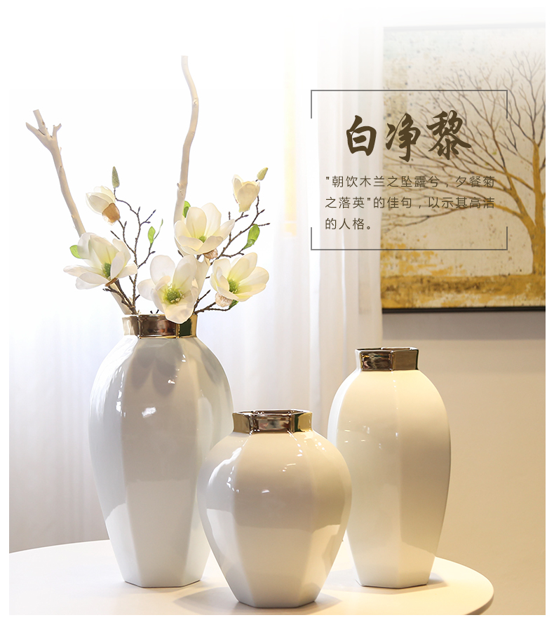 Jingdezhen new Chinese style light TV ark, porch is decorated key-2 luxury mesa vase furnishing articles sitting room simulation flowers, dried flowers, flower arrangement