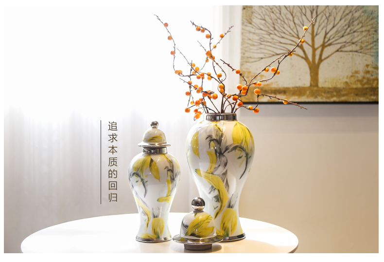 Jingdezhen new Chinese style originality general tank furnishing articles sitting room porch ark of TV ark of tea table and what soft outfit floret bottle