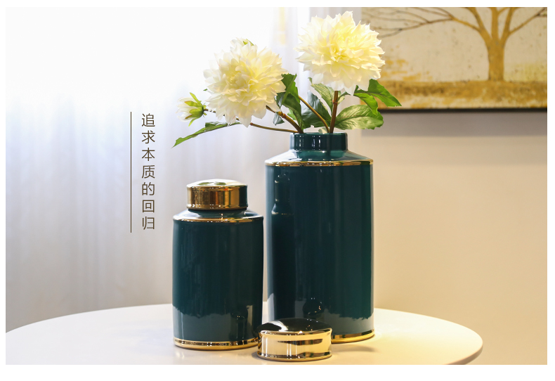 General porch mesa creative vase can of piggy bank flower implement furnishing articles jingdezhen new Chinese style flower decoration in the sitting room