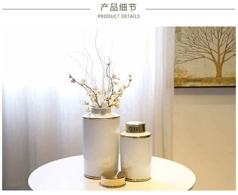 Jingdezhen new Chinese style the general pot of piggy bank furnishing articles sitting room adornment household flower simulation flower decoration ceramics