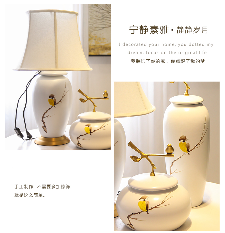 Jingdezhen new Chinese hand - made ceramic decoration example room hotel villa decorations piggy bank table big furnishing articles