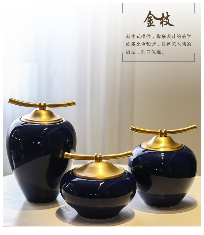 Jingdezhen new Chinese style to decorate place hotel example room living room TV cabinet mesa porch vases, flower decoration