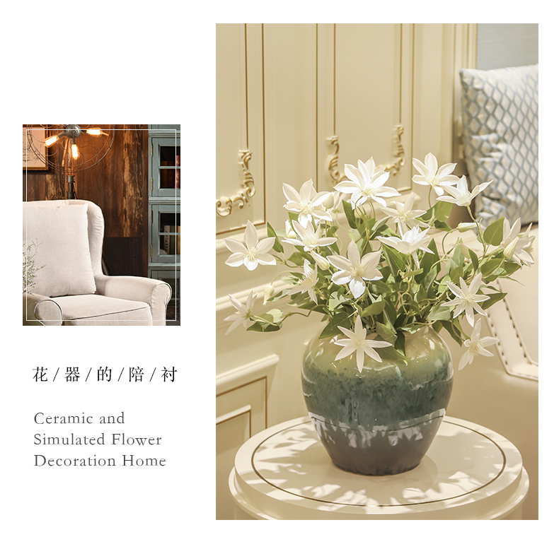 Mesa of jingdezhen ceramic decorative vase sitting room tea table table TV ark, flower flower implement creative furnishing articles company