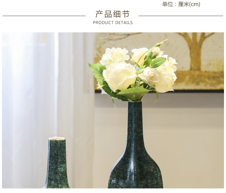 Jingdezhen ceramic small expressions using vase flower arranging furnishing articles decorative flower implement of new Chinese style living room TV cabinet table simulation flowers