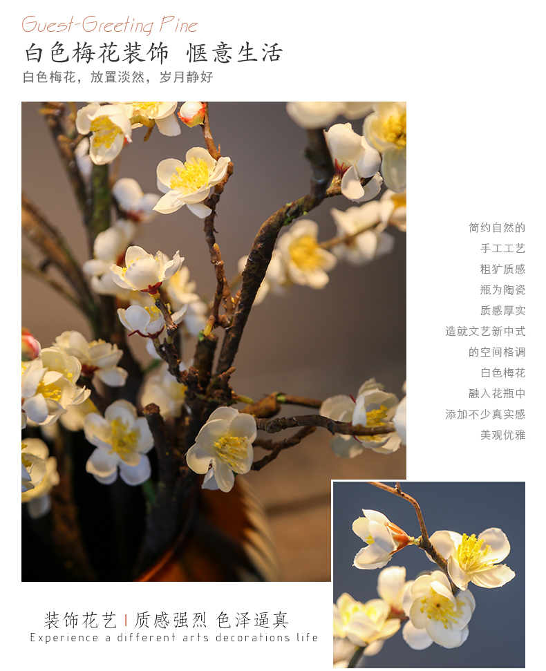 Jingdezhen up with retro nostalgia sitting room big vase mesa flower ceramic flower implement simulation flower decoration big furnishing articles