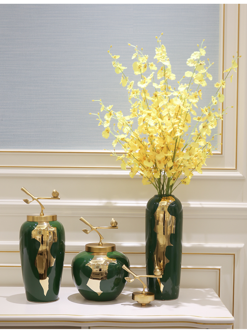 Mesa of light European - style key-2 luxury furnishing articles between sitting room porch example simulation flowers floral decoration decorative porcelain vase