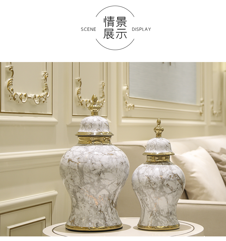 Jingdezhen light key-2 luxury ceramic vase wine furnishing articles modern new Chinese TV ark, sitting room, dining - room household ornaments