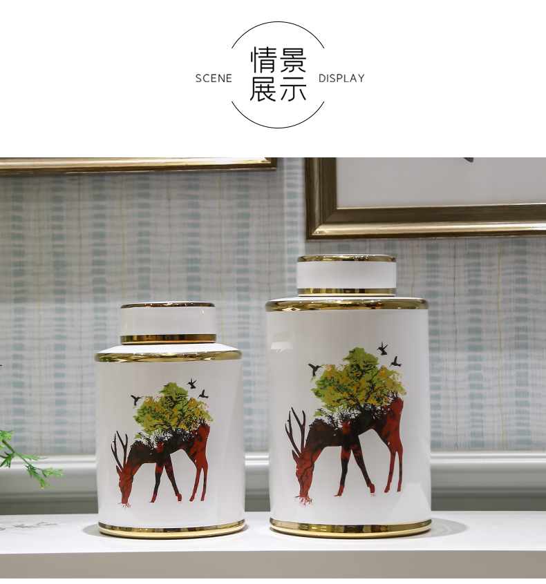 Jingdezhen I and contracted ceramic vases, flower implement mesa adornment candy jar sitting room porch soft outfit creative furnishing articles