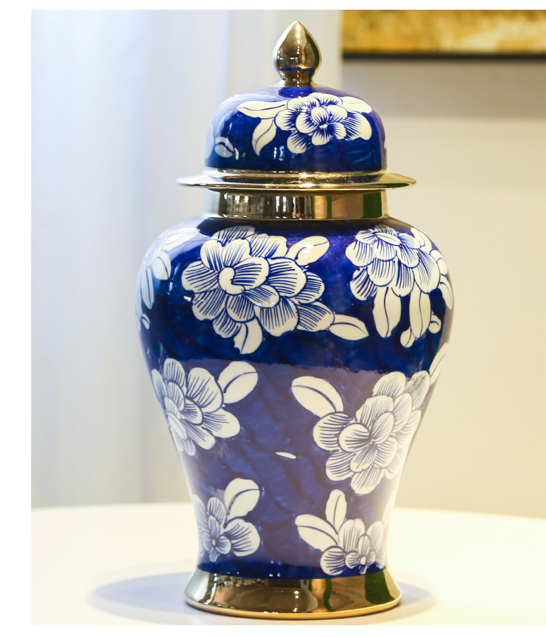 Mesa of the new Chinese jingdezhen ceramic vase living room TV cabinet table home furnishing articles simulation flower art