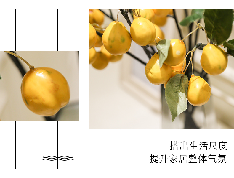 The Simulation of false citric bouquet creative living room TV cabinet ceramic flower vase table decoration decoration pieces