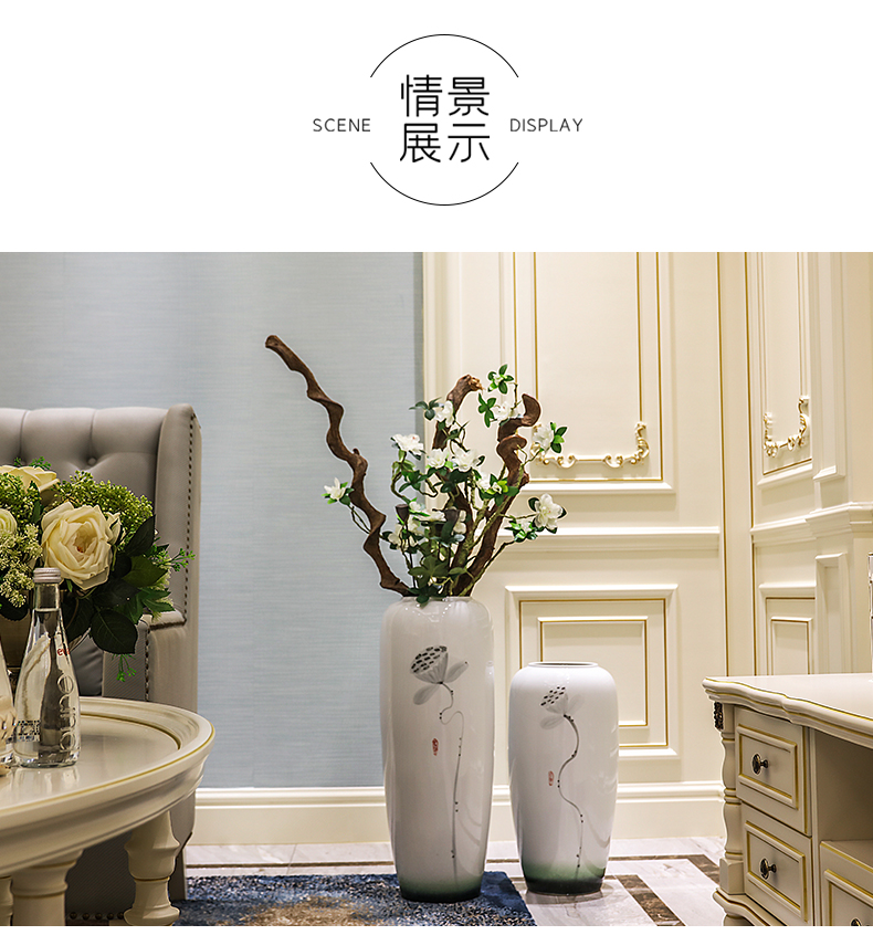 Ground ceramic vase large porcelain vases creative modern Chinese style living room home TV ark adornment furnishing articles