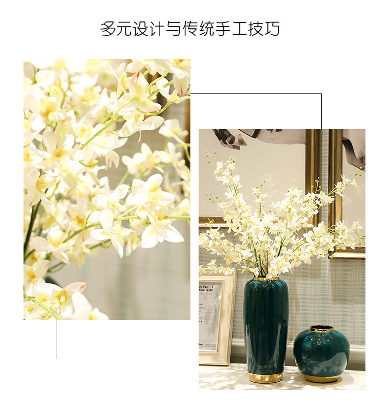 Light European - style key-2 luxury vase furnishing articles flower arrangement sitting room table, TV ark, modern creative hydroponic flower ceramic bottle