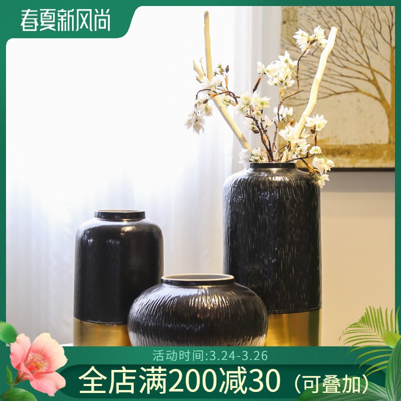 Jingdezhen light of new Chinese style key-2 luxury simplicity vase between example hotels sitting room adornment flower ceramic flower implement large furnishing articles
