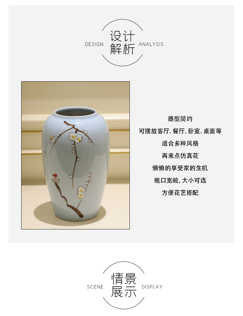 Mesa porch modern furnishing articles of the new Chinese style household ceramic vase hydroponic flower, flower arrangement sitting room simulation flower decoration