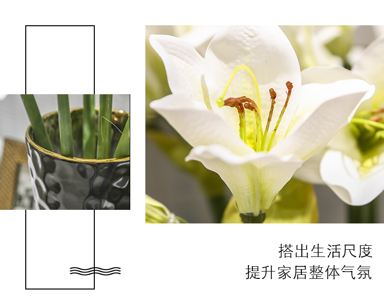Modern light key-2 luxury ceramic flower implement mesa ceramic flower implement example room home sitting room adornment ornament craft vase
