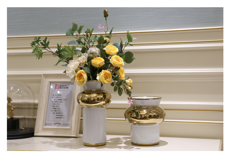 Nordic light key-2 luxury Roman column ceramic vase hydroponic furnishing articles home living room table example room soft adornment ornament
