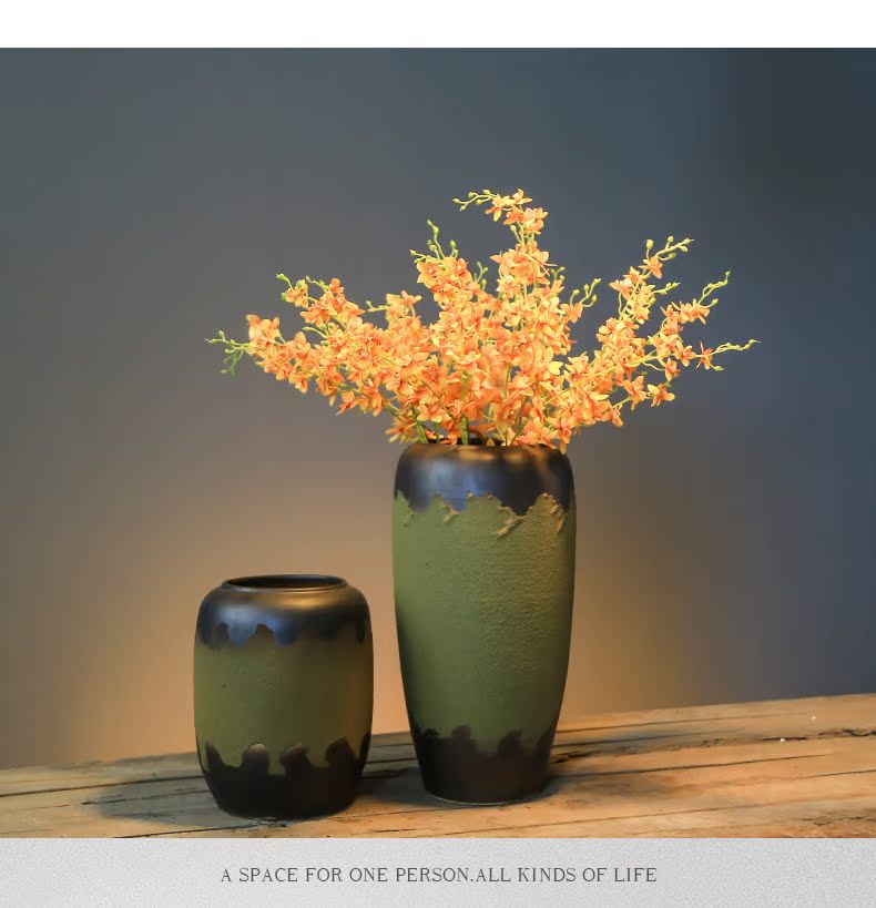 Restoring ancient ways of jingdezhen pottery vases, decorative furnishing articles desktop simulation flower arranging art ceramic flower implement of TV bar face
