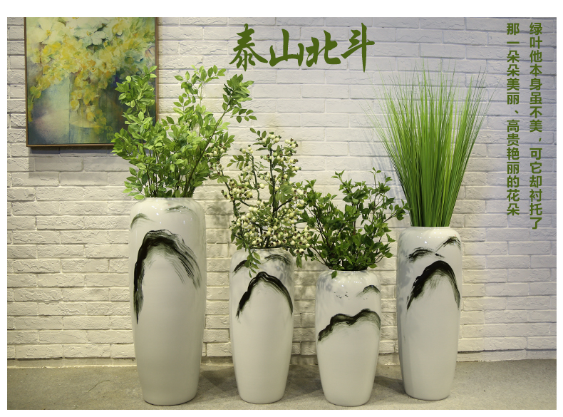 The New Chinese jingdezhen ceramic vase landing place, arranging flowers decorate the sitting room stores to dry flower simulation floral arrangements