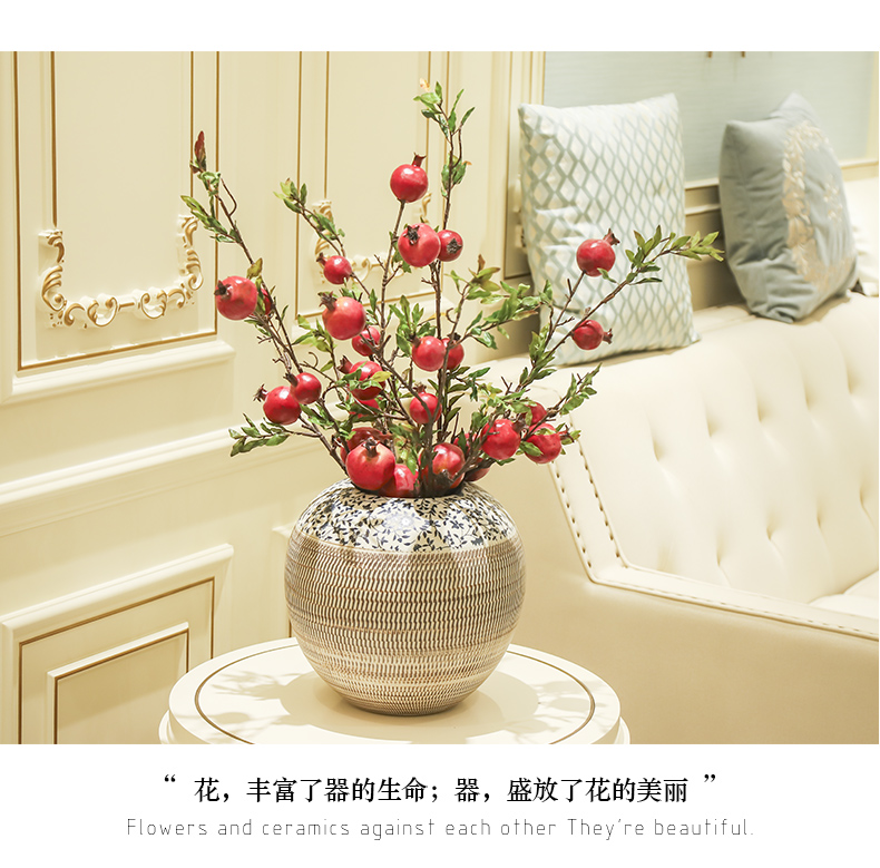 Jingdezhen ceramic household soft outfit decoration vase sitting room put a new Chinese style furnishing articles mesa creative flower receptacle