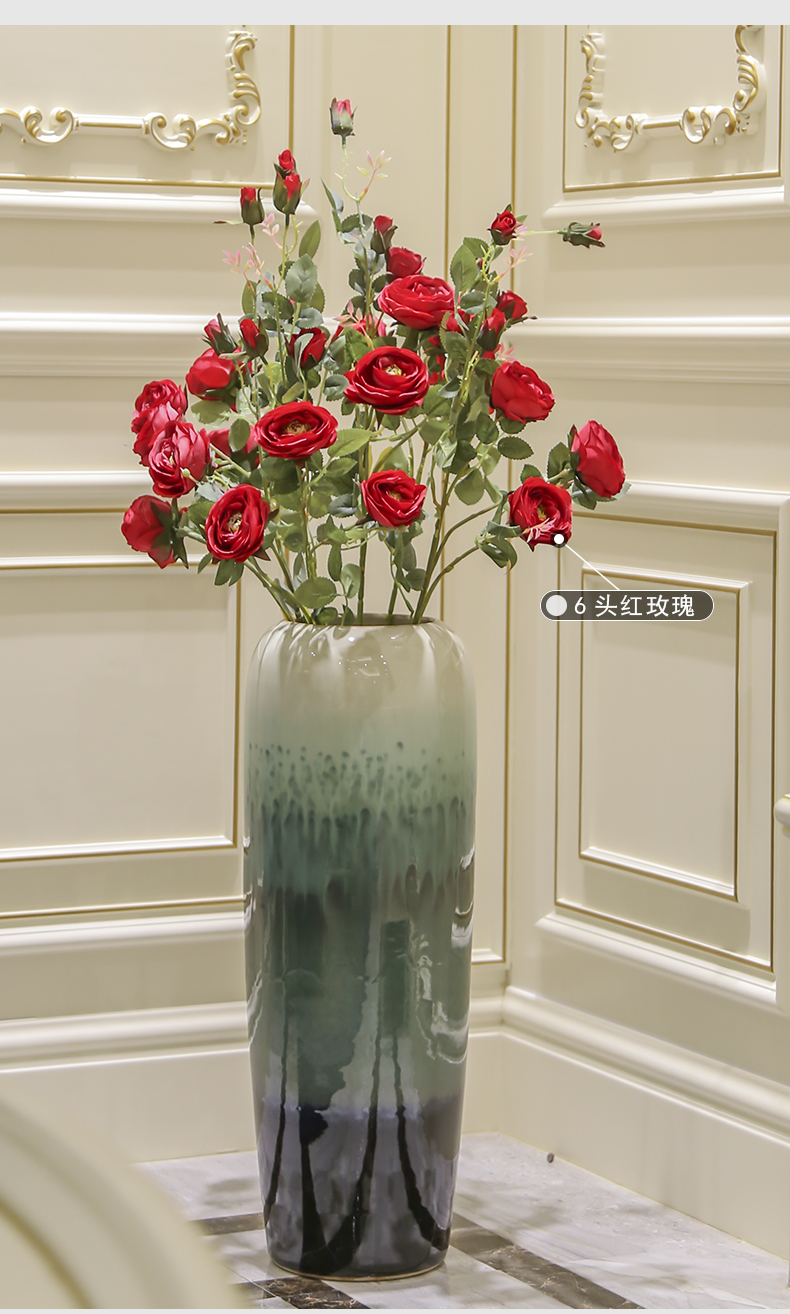 New Chinese style high model of jingdezhen ceramic large vase furnishing articles dried flowers ground flower art household decoration