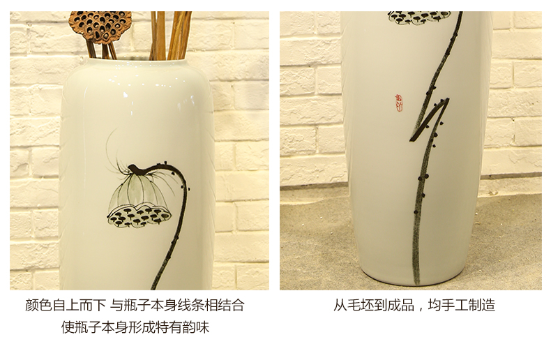 Jingdezhen ceramic new Chinese vase mall cafe restaurant sitting room adornment flower flower implement landing place