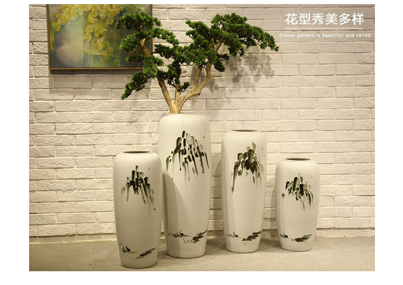 Jingdezhen new Chinese style landing simulation flowers sitting room ceramic vase planting place mall clothing store decoration floral outraged