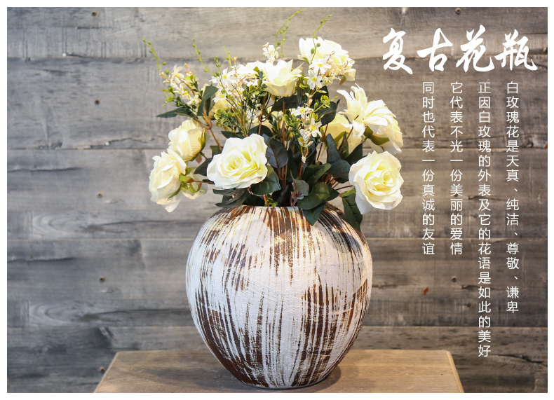 Jingdezhen ceramic flower vase retro mesa simulation flowers, artificial flowers decorate the sitting room hotel table furnishing articles