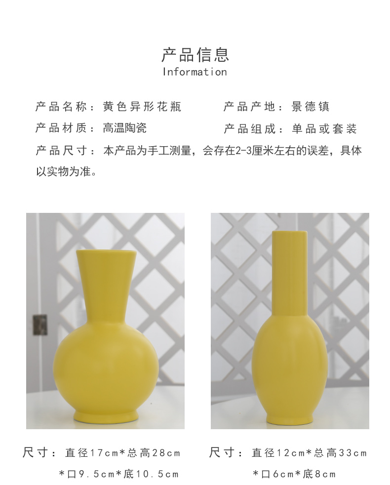 Jingdezhen ceramic vases, flower arrangement sitting room porch contracted household decorative furnishing articles table decoration simulation artificial flowers