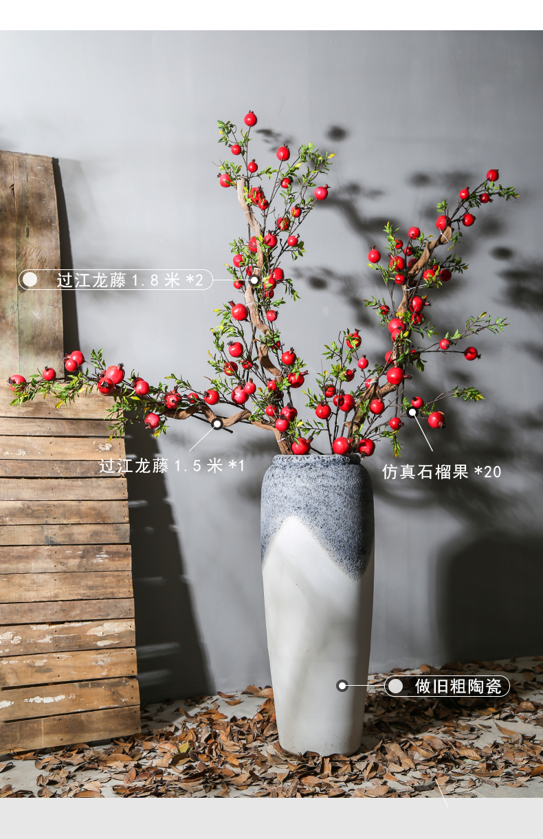 Retro nostalgia of large vase household adornment of jingdezhen ceramic creative flower flower implement between example sitting room