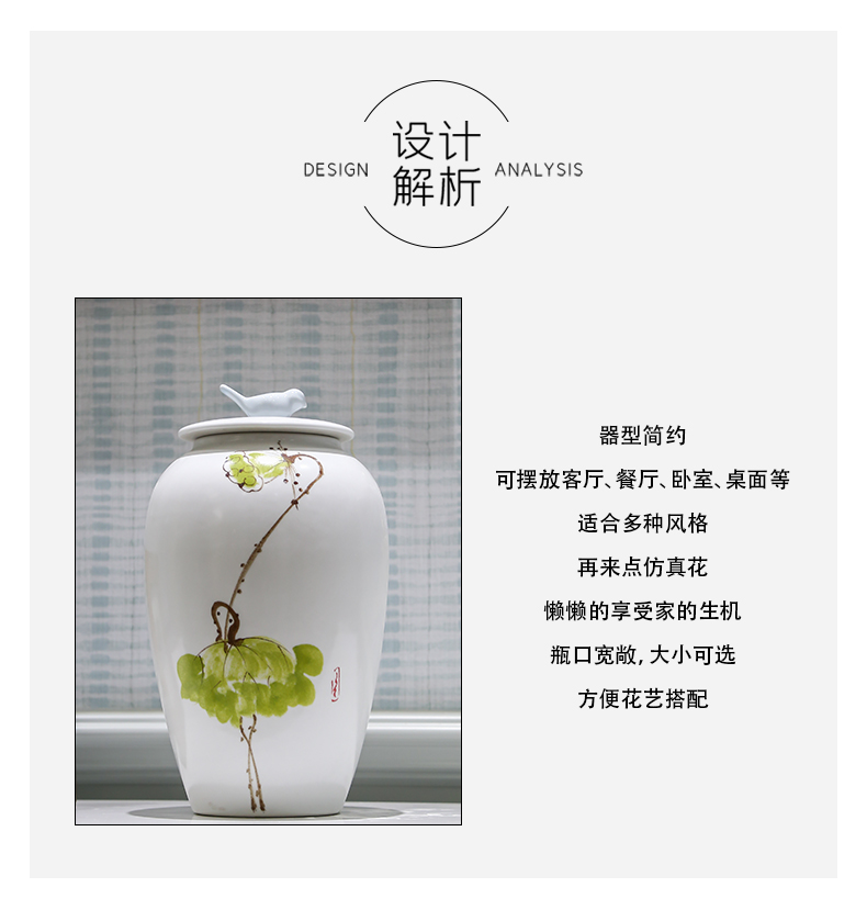 The Rural modern adornment household soft outfit decoration piggy bank furnishing articles jingdezhen ceramic painting of flowers and a porch handicraft