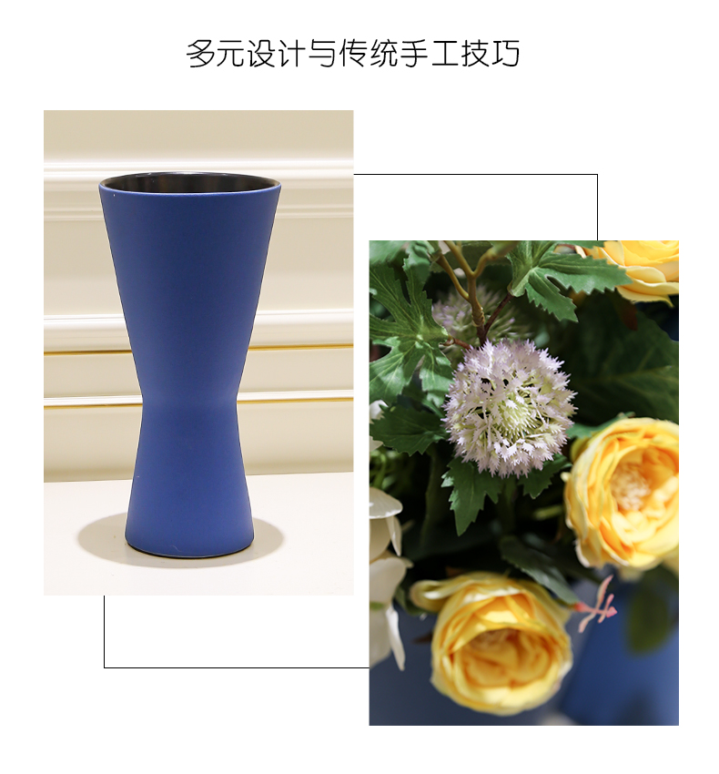 Jingdezhen mesa of I and contracted ceramic vase furnishing articles simulation flowers sitting room villa decorations between example false
