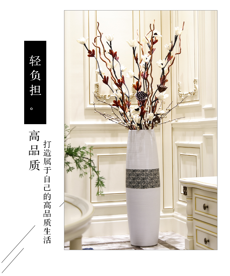 Jingdezhen contracted and I ceramic dry flower is placed high ground large vase flower arrangement sitting room adornment flowers
