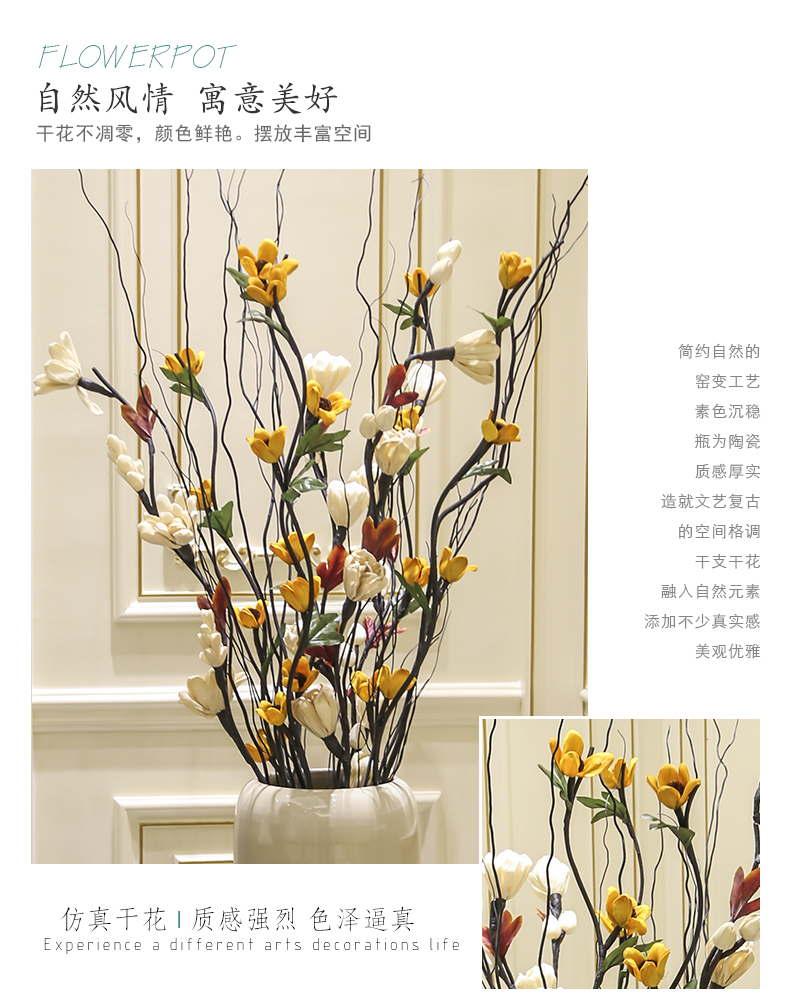 Ground vase large dried flowers European - style flower screen furnishing articles of jingdezhen ceramics high dry flower arranging the sitting room porch decoration