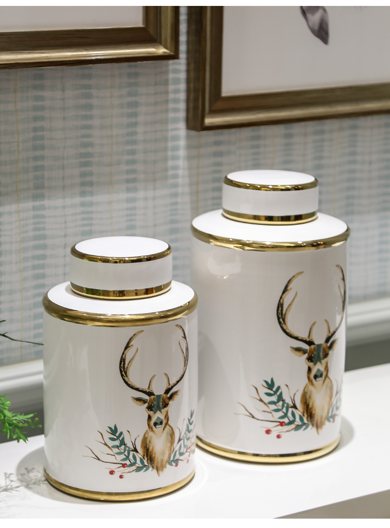 Jingdezhen I and contracted ceramic vases, flower implement mesa adornment candy jar sitting room porch soft outfit creative furnishing articles