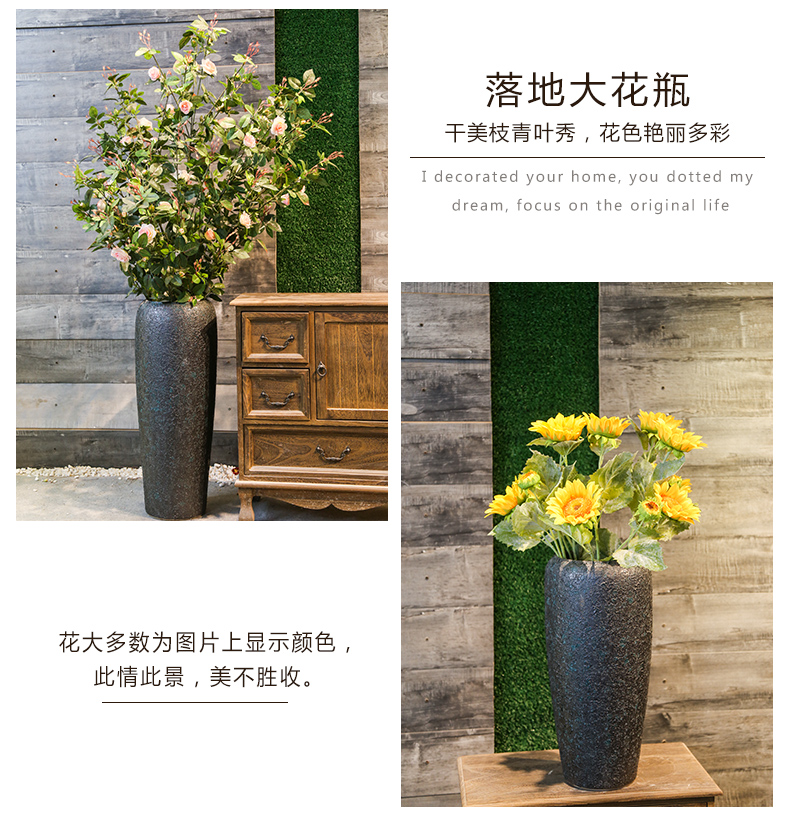 Jingdezhen retro nostalgia of large POTS coarse pottery vases, flower decoration to the hotel garden flowers in the living room furnishing articles