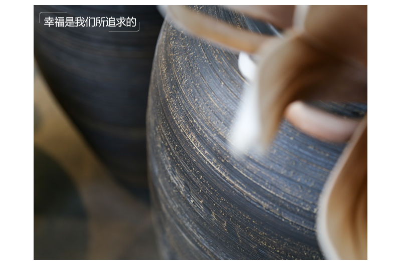 Jingdezhen coarse pottery restoring ancient ways of large vase large pottery decorative floral furnishing articles hotel club villa receptacle