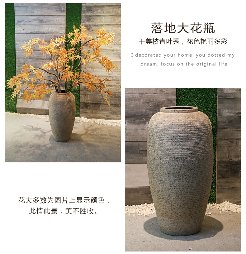 Jingdezhen retro nostalgia ceramics of large coarse pottery vase flowers large floral suit hotel villa decoration