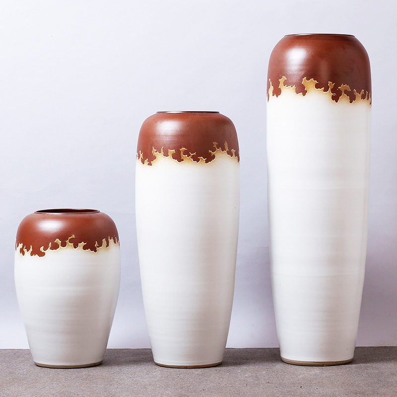 Jingdezhen ceramic vase sitting room flower arranging furnishing articles furnishing articles three - piece contracted household jugs of large vase