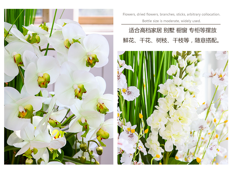 Jingdezhen new Chinese rural landing big vase hotel villa arranging flowers flowers sitting room ground flower art