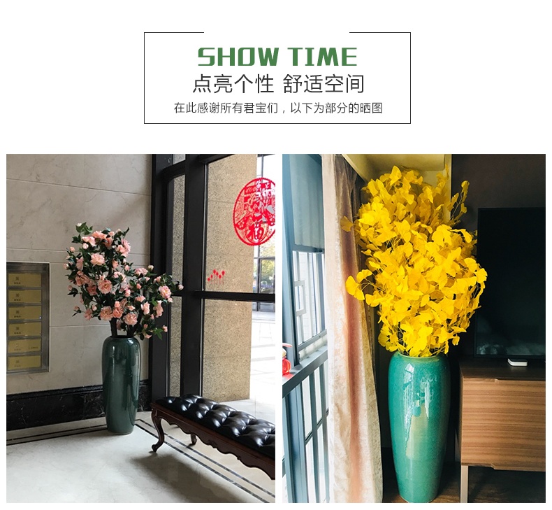 Ceramic floor sitting room hotel villa large vase flower receptacle furnishing articles hall device between example simulation flower arranging flowers