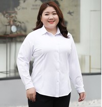 White shirt woman 2022 new long sleeve spring dress big code 240 catty and fat workwear career job interview lining clothes