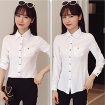 Career Dress White Shirt Woman Spring New Work Clothes Sashimi Blouse Women Long Sleeve 100 Hitch Bottom Lining Dress Positive Dress