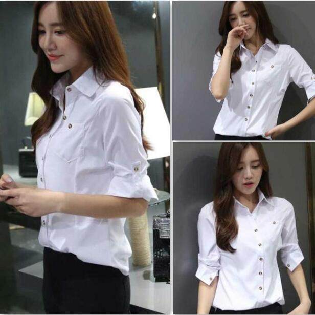 2022 Spring Dress White Shirt Woman Long Sleeve Student Body Workwear Workwear Spring Interview Positive Dress White Shirt Dress