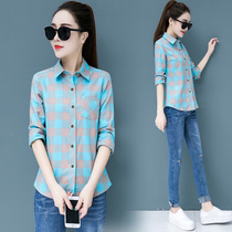 Professional autumn new plaid shirt female Korean fashion work clothes long sleeve large size shirt autumn women's clothing