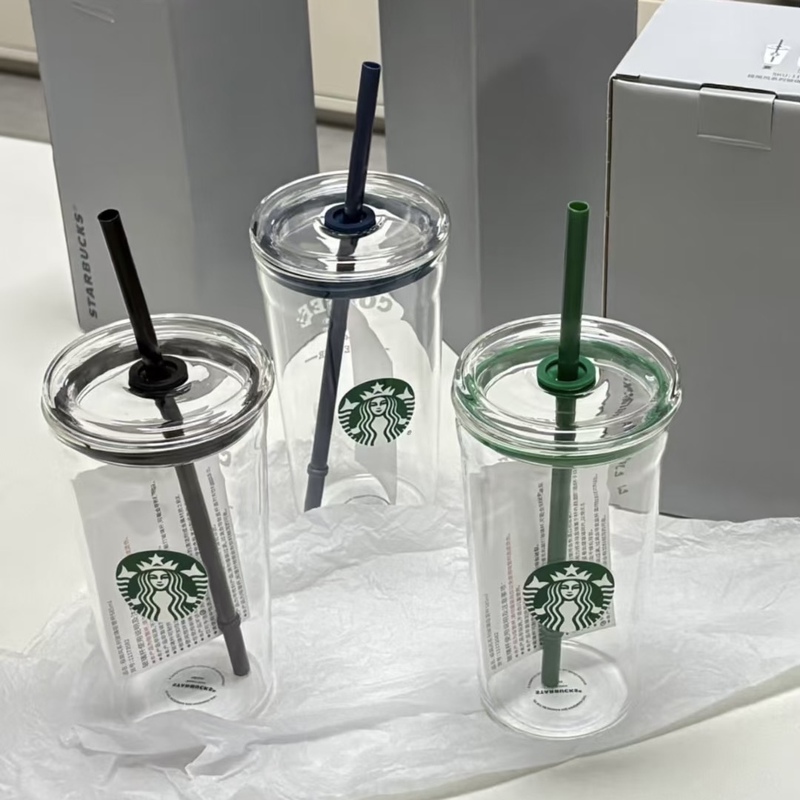 Starbucks 2025 Minimalist Style Classic Goddess Simple Couple Office Home Desktop Large Capacity Glass Straw Cup Starbucks 2025 Minimalist Style Classic Goddess Simple Couple Office Home Desktop Large Capacity Glass Straw Cup