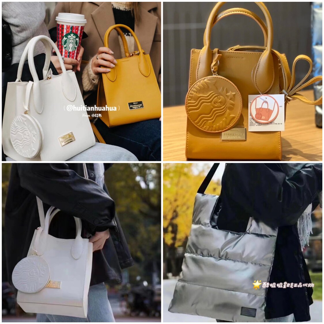 Starbucks 2022 Valentine's Day Gifts Cool Silver Black Down Goddess Hangover Sensory Special Single Shoulder Diagonal Satchel Bag