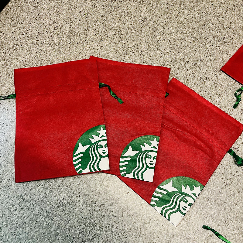Starbucks Travel Insulated Mug Bear Plush Gift Drawstring Classic Goddess Red Gift Storage Bag