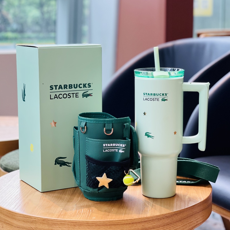 Starbucks Lacoste Collaboration Coffee and Sports Stainless Steel Double-Drink Mouth Car-Mounted Ice Cooler Straw Cup with Cup Sleeve Starbucks Lacoste Collaboration Coffee and Sports Stainless Steel Double-Drink Mouth Car-Mounted Ice Cooler Straw Cup with Cup Sleeve