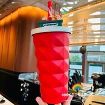 Starbucks 2021 Christmas Gifts Cute Animals Bar Tinger Frosted Red Stainless Steel Straws Drinking Water Cups