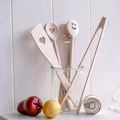 Poland imported Taio natural beech smiley face love spatula stirring spoon Flour scraping noodle clip Barbecue clip